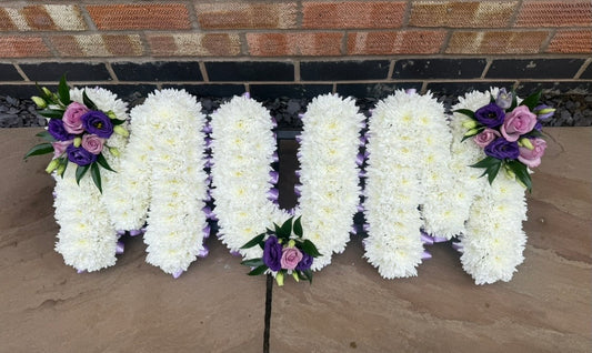 “MUM” Letter Funeral Tribute