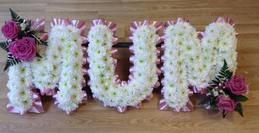 “MUM” Letter Funeral Tribute